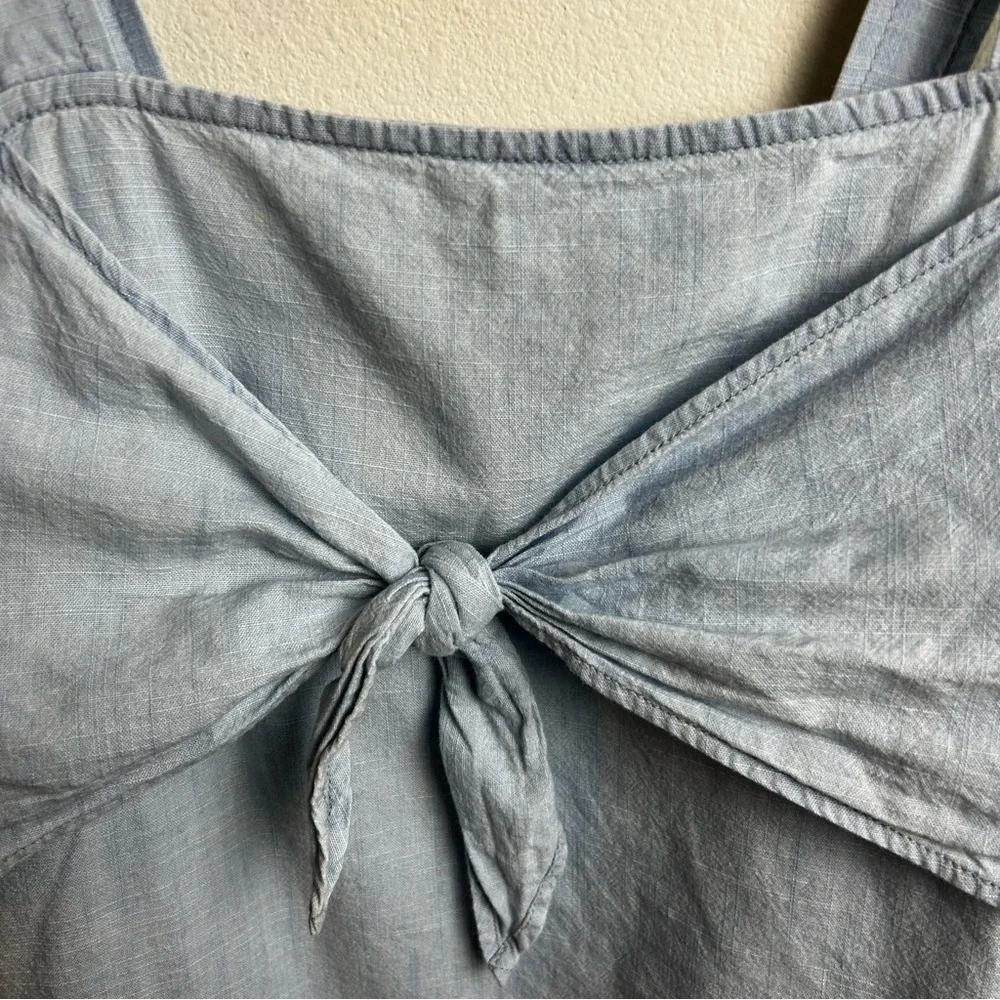 Madewell Light blue Chambray tie-front cami top size: 4 - Picture 4 of 7
